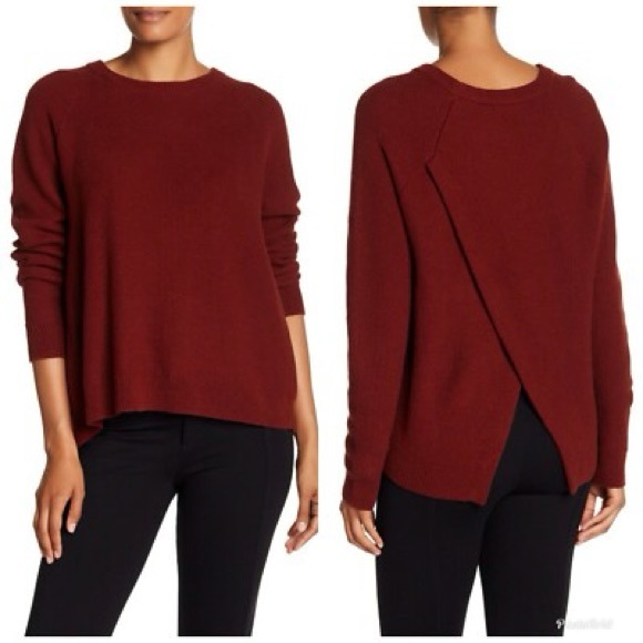 MADEWELL Red Wool Blend Province Cross Back Sweater - Picture 1 of 6